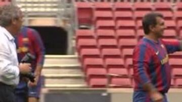 <b>NO MARCÓ. </b>Laporta se despidió con el 10 de Messi a la espalda.