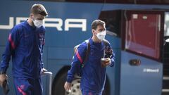 Piqu&eacute; y Messi, este viernes en Sevilla.
 
 