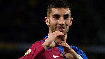 Ferran celebra un gol en el Camp Nou.