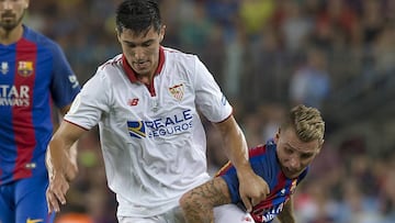 Diego González en el partido de la Supercopa de España entre el Sevilla y el Barcelona.