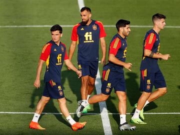 Hugo Guillamón, Borja Iglesias, Marco Asensio y Álvaro Morata.