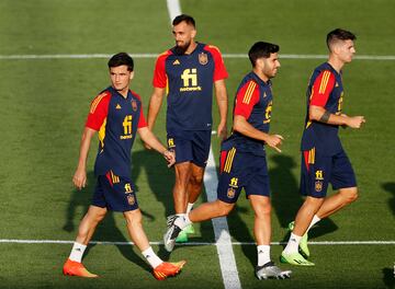 Hugo Guillamón, Borja Iglesias, Marco Asensio y Álvaro Morata.