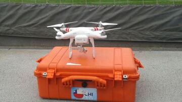 El Drone con el que trabaja Jorge Sampaoli en los entrenamientos de La Roja. 