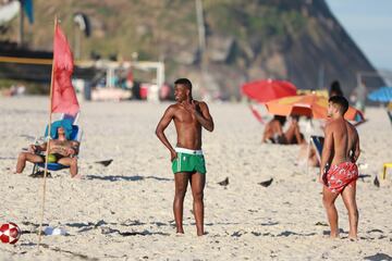 Vinicius having holiday fun on the Rio beaches