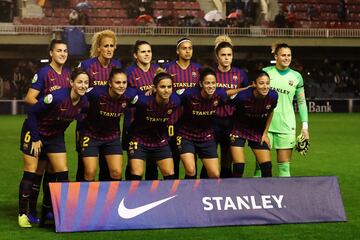 El once inicial del FC Barcelona.