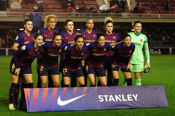 El once inicial del FC Barcelona. 