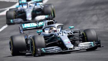 Lewis Hamilton y Valtteri Bottas (Mercedes W10). Francia, F1 2019.