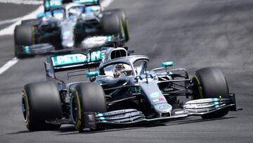 Lewis Hamilton y Valtteri Bottas (Mercedes W10). Francia, F1 2019. 