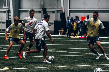 Millonarios entrenó en el Nicholson Fieldhouse de la UCF antes de enfrentar al Everton en Orlando por la Florida Cup.