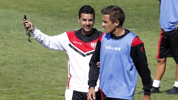 Trejo y Míchel, durante una sesión de entrenamiento del Rayo.