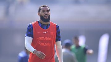 Olavio Vieira Dos Santos Junior Juninho of Pumas during the 3rd round match between Pumas UNAM and Leon as part of the Liga BBVA MX, Torneo Clausura 2026 at Olimpico Universitario Stadium, on January 18, 2026 in Mexico City, Mexico.