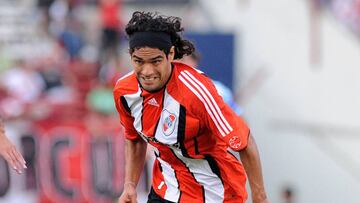 Falcao García durante un partido con River Plate.