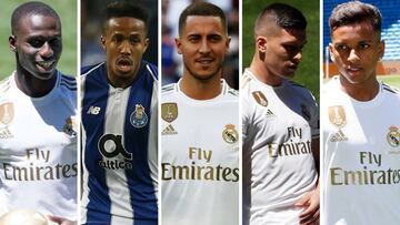 Ferland Mendy, Eder Militao, Eden Hazard, Luka Jovic y Rodrygo.