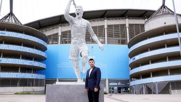 Manchester City fans and legends Vincent Kompany and Yaya Toure celebrated the unveiling of the Sergio Aguero statue and the anniversary of his epic goal.
