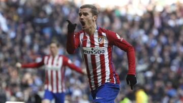 Griezmann celebra un gol en el Santiago Bernabéu.