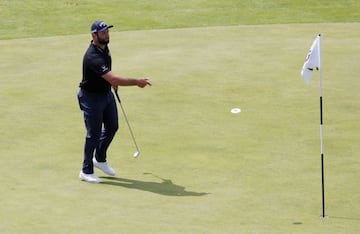 Spain's Jon Rahm in action during a practice round