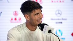 Carlos Alcaraz. durante la rueda de prensa previa al China Open.