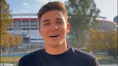 Julián Álvarez pasó de visita por River