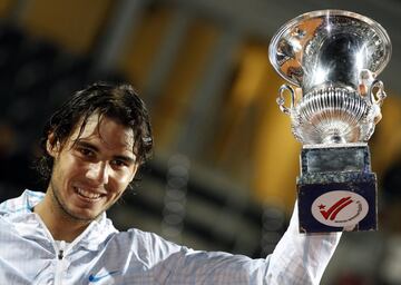 Rafa Nadal en el Masters de Roma 2010, ganó a David Ferrer por 7-5, 6-2.