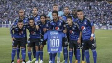 Imagen del equipo que goleó 4-1 a Cortuluá en El Campín y consiguió la tercera victoria consecutiva en el Torneo Apertura 2015