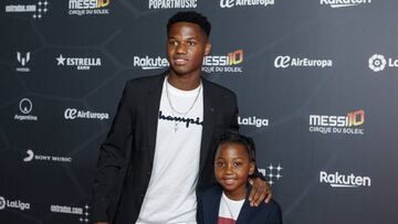 BARCELONA, SPAIN - OCTOBER 10: Ansu Fati poses on the red carpet during the premiere of  &#039;Messi 10&#039; by Cirque du Soleil  on October 10, 2019 in Barcelona, Spain. (Photo by Xavi Torrent/WireImage)