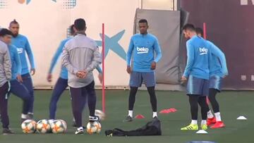 Último entrenamiento del Barça antes del Bernabéu