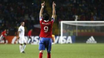 Gabriel Mazuela celebra gol de Chile ante EE.UU