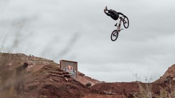 Andreu Lacondeguy performs at Red Bull Rampage in Virgin, Utah USA on October 12, 2021 // SI202110130018 // Usage for editorial use only // 