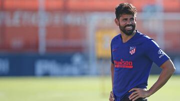 Diego Costa entrenando con el Atlético