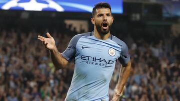 El Kun Agüero marcó tres tantos contra el Borussia Monchengladbach.