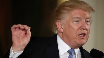 WASHINGTON, DC - JULY 27:  U.S. President Donald Trump delivers remarks during an event in the East Room of the White House recognizing the first responders to the June 14 shooting involving Congressman Steve Scalise July 27, 2017 in Washington, DC. Scalise was among four people shot by James Hodgkinson during a congressional baseball team practice.  (Photo by Win McNamee/Getty Images)