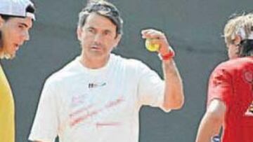 <b>LA ARMADA, SIN SU LÍDER. </b>Nadal, Sánchez Vicario y Robredo, durante el torneo de Cayo Vizacíno.