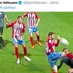 El Rayo reclama en Twitter un penalti no señalado sobre Qasmi