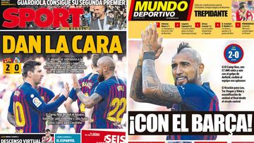 Portadas de Sport y Mundo Deportivo 13 de mayo.
