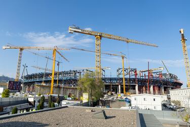 Este es el estado de las obras del nuevo Camp Nou a día de hoy. Las obras continúan con un ritmo frenético para cumplir los plazos y estar listo para la fecha prevista.