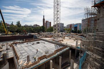 Obras del Santiago Bernabéu: la cubierta empieza a coger forma