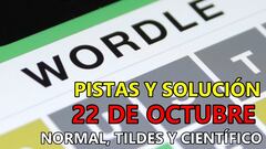 Wordle en español, científico y tildes para el reto de hoy 22 de octubre: pistas y solución