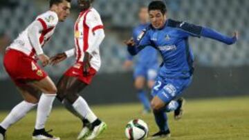 Emi, en un partido contra el Almería.