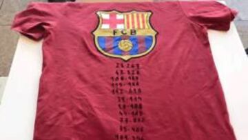 Camiseta con los números de socio de los aficionados