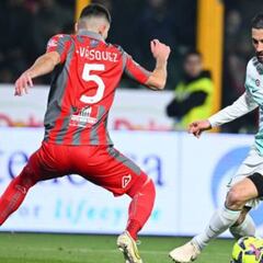 Vásquez jugó los 90 en la derrota de la Cremonese frente al Inter