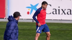 Correa, en el entrenamiento del Atlético.