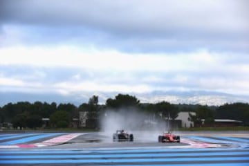 Sebastian Vettel durante el test de neumáticos mojados.