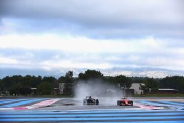 Sebastian Vettel durante el test de neumáticos mojados.