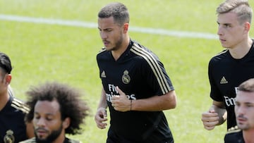 Eden Hazard entrena durante la pretemporada en con el Real Madrid