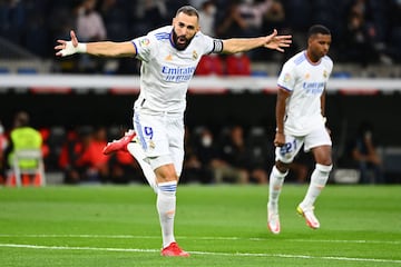 1-0. Karim Benzema celebra el primer gol.