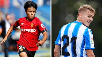 Takefusa Kubo y Martin Odegaard.