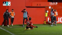 El Mirandés celebra el primer gol ante el Albacete