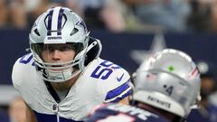 ARLINGTON, TEXAS - OCTOBER 01: Leighton Vander Esch #55 of the Dallas Cowboys looks on during the third quarter against the New England Patriots at AT&T Stadium on October 01, 2023 in Arlington, Texas.   Sam Hodde/Getty Images/AFP (Photo by Sam Hodde / GETTY IMAGES NORTH AMERICA / Getty Images via AFP)
