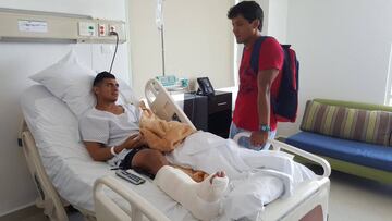 El delantero azulgrana que sufrió una dolorosa lesión en el encuentro ante los Cafetaleros de Tapachula al anotar gol, estará fuera de cuatro a seis meses.