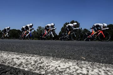 El equipo de ciclismo Team Sky de Gran Bretaña.